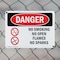 Signmission No Smoking No Open Flames No Sparks Danger Sign, Plastic, 10in W x 7in L, 2PK OS-2PACK-DS-P-710-L-1492 - alternate 6